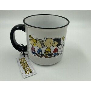 PEANUTS GIBSON Large Coffee Mug SNOOPY & GANG BLACK LG 21 OZ N05